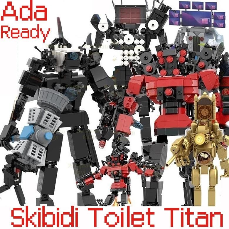 [MAINAN] Moc Skibidi Toilet Titan King Monitor Model Building Blocks Mainan LEGO Edukasi Titan TV Ma