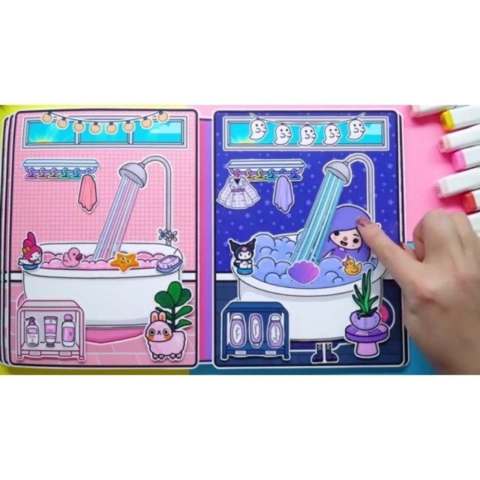 Toca Boca Mainan Edukasi Paper Book Paper Doll Toca Kuromi And Melody