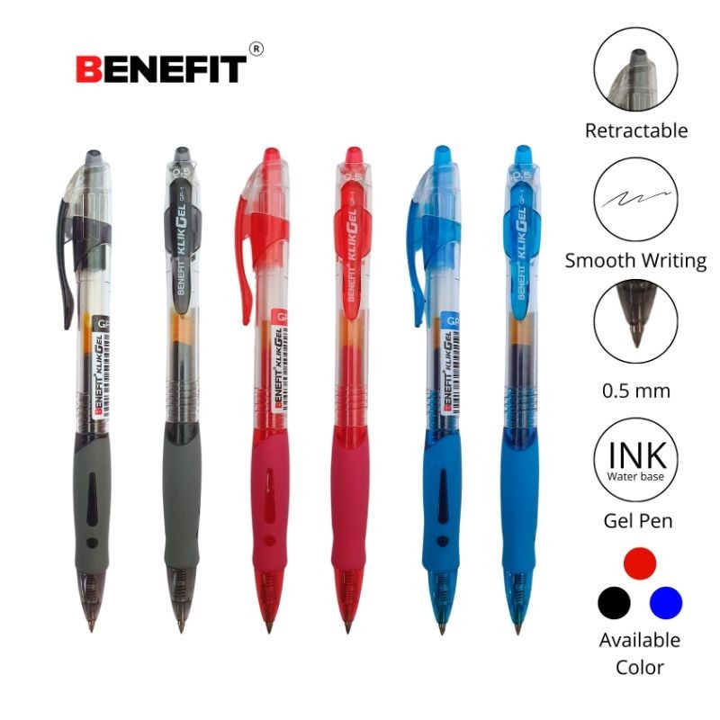 

BENEFIT Gelpen Klik Gel / Pulpen / Bolpen / Pena / Alat Tulis / GP-1