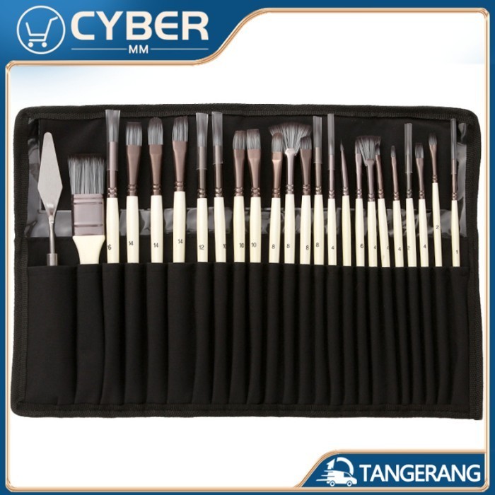 

Terlaris 24Pcs Artist Paint Brushes Set/Kuas Lukis Set/Watercolor Paint Brushes Promo Terbaru