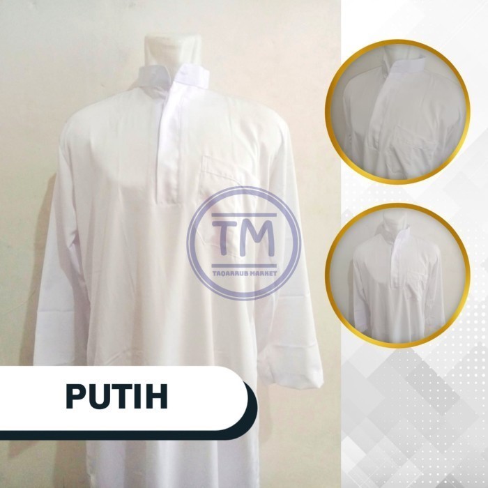 TERMURAH Gamis Putih Polos Gamis Pria Panjang Jubah Pria Putih Baju Haji Gamis