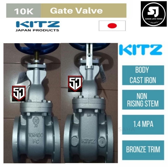 Terbaru Gate Valve 4 Inch Kitz Fcwi Jis 10K Cast Iron Promo Terlaris
