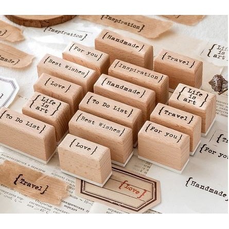 

Wooden Stamp - Vintage English Word Phrase Series