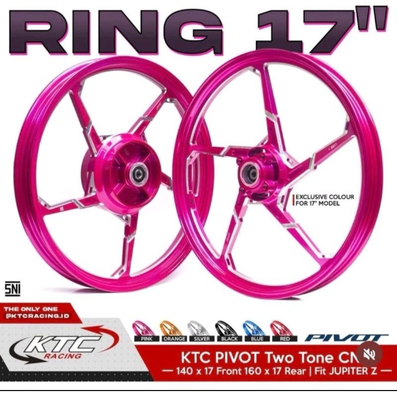 Velg KTC Racing Two Tone Pivot Ring 17  Yamaha Jupiter Z / Vega / FIZR / MX Old /