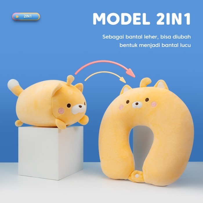 Kkv Sladko Animal Pilow Bantal Leher Travel Multifungsi Bantal Boneka