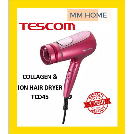 TESCOM Collagen & Ion Hair Dryer TCD45 - TCD 45 Pengering rambut