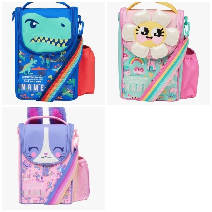 Risti Smiggle Lunch Bag Sling Name Movin Bunny, Dino Flower/ Tas Bekal/Kado
