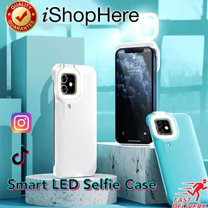 Smart LED Selfie HardCase Ring Flash Light Casing iPhone 11 12 Pro Max Smartbest