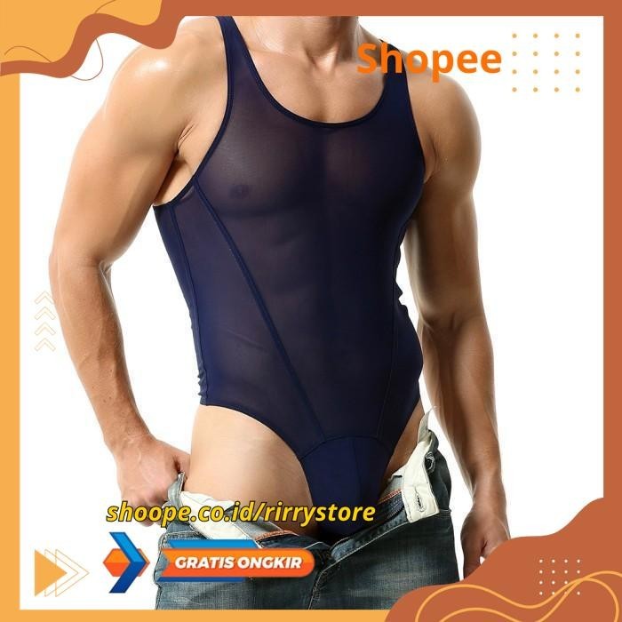 BODYSUIT PRIA - STRING BACK - SEMI TRANSPARAN - 3 WARNA / BODYSUIT PRIA - STRING BACK - SEMI TRANSPA