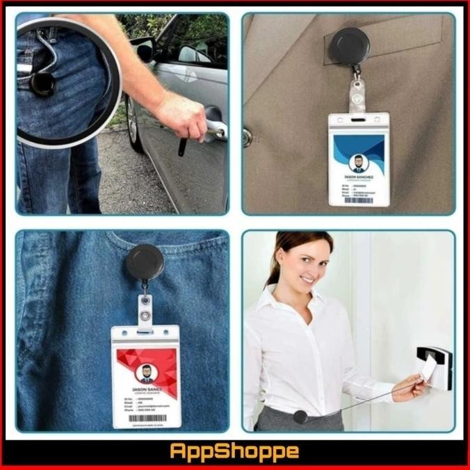 

Name Tag Clip Retractable Id Card Holder Gantungan Kartu Nama