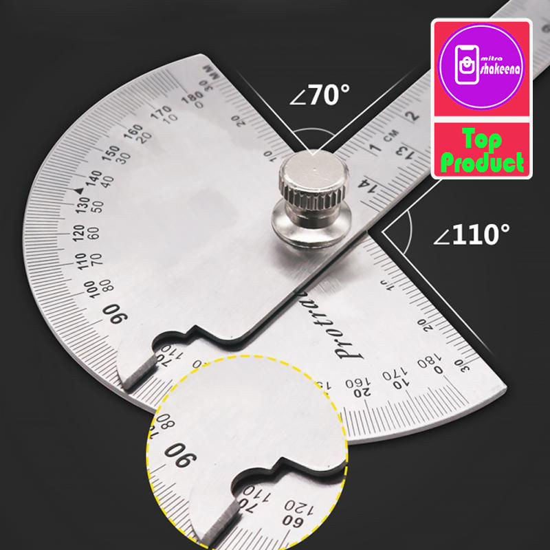 

SHMS Penggaris Busur Derajat Measuring 14.5cm 180 Degree 48SV Silver