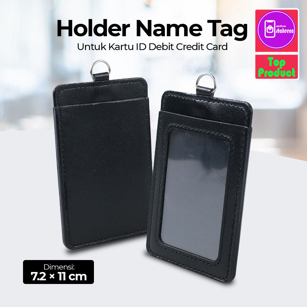 

SHMS Kantung Badge Holder Name Tag Kartu ID Debit Credit Card 0GBK Black