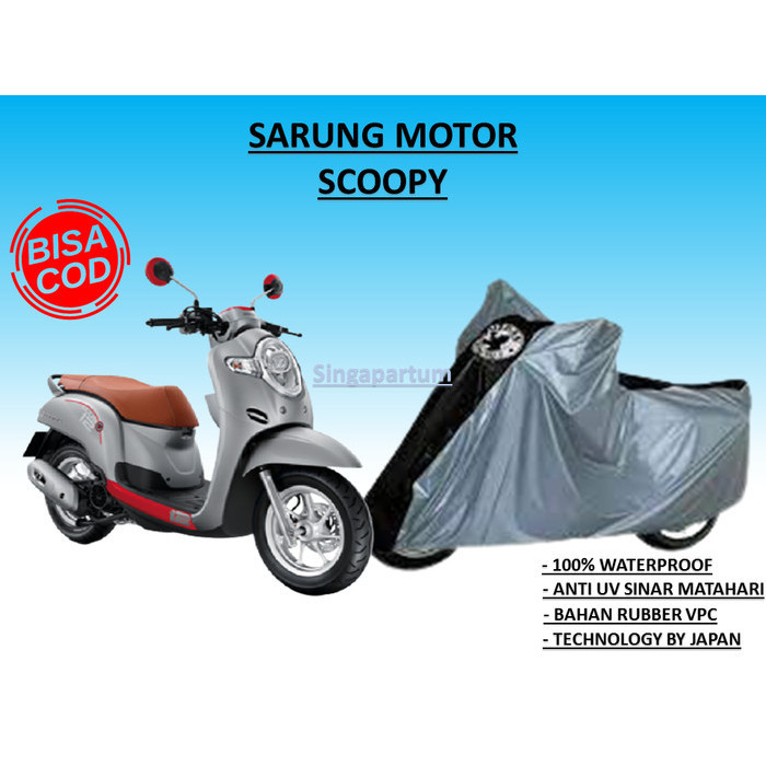 Body Cover Motor Scoopy Sarung Selimut Mantel Jas Hujan Motor Anti Air