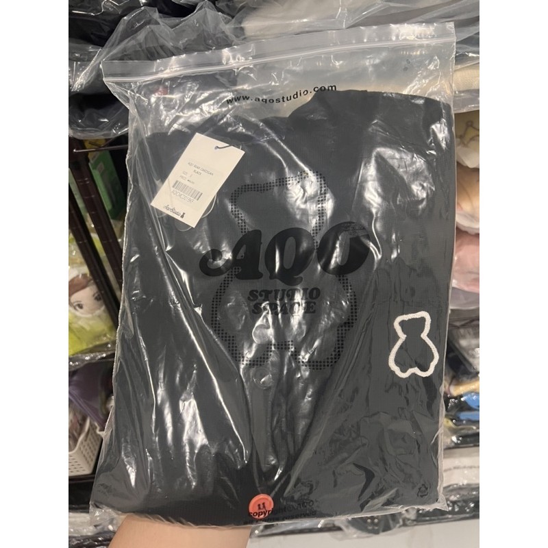 [READY STOCK] AQO STUDIOSPACE BEAR CARDIGAN BLACK
