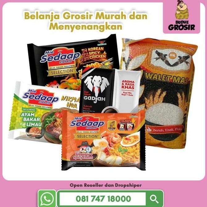 

PAKET SEMBAKO BERAS 1 KG + MIE INSTAN 3PCS + KOPI TUBRUK MIX GULA 1PC