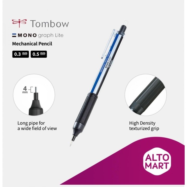 

Tombow Mono Graph Lite Mechanical Pencil Pensil Mekanik 0.3 0.5 mm -fo3