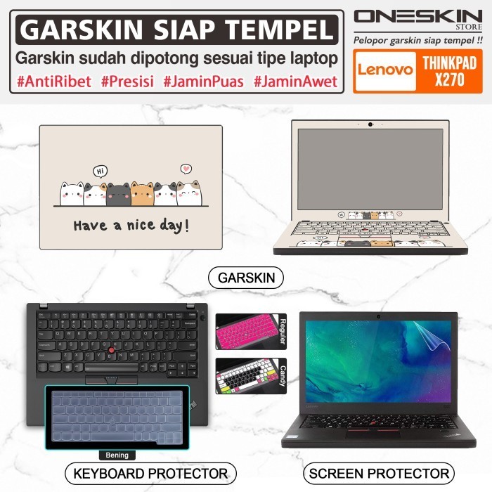 BRG BARU Garskin Laptop Cover Keyboard Screen Protector Lenovo Thinkpad X270