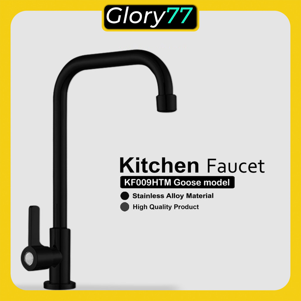 Sink Kitchen Faucet Kran Angsa Dapur Kotak Hitam GR156