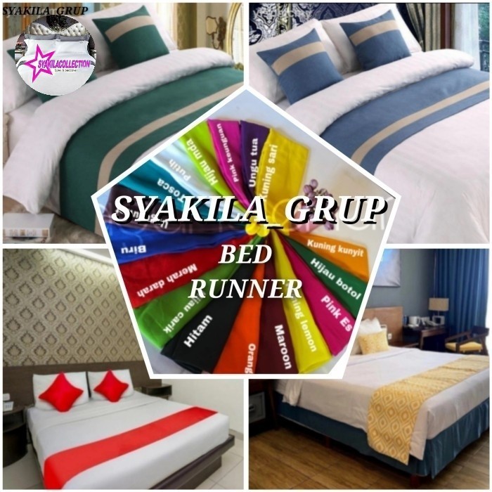 Bed Runner/Selendang Hotel Bahan Katun Cvc Untuk Bed Single & Doble Ready
