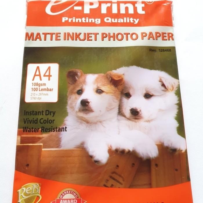 

Kertas Foto Matte Inkjet Photo Paper A4 108Gsm