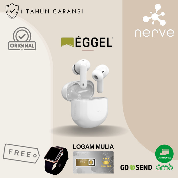 Eggel quietbuds anc + enc TWS Bluetooth Earbuds - White