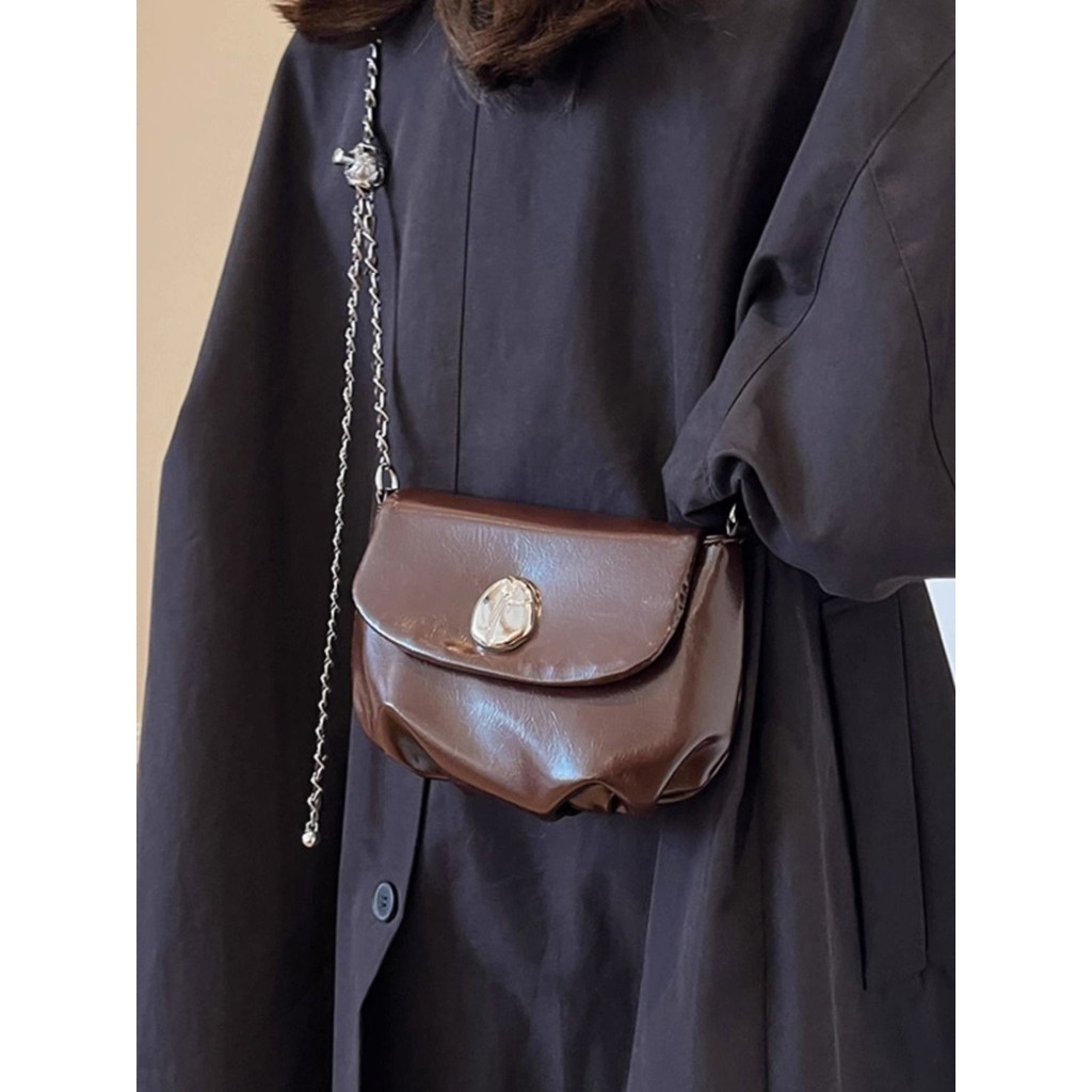 Tass Wanita2024Tas Selempang Rantai Kecil, Tas Persegi Kecil, Tas Selempang Rantai Semua Cocok, Retr