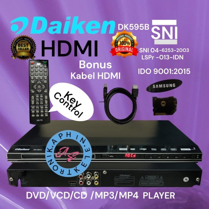 Dvd Daiken Hd Dk-595B Besi Dvd Player Vcd Player Key Control