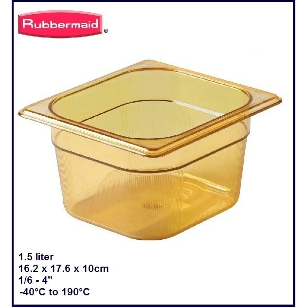 Terbaru Rubbermaid 205P Amber Hot Food Pan 1/6-4" / Wadah Makanan Panas Promo Terlaris