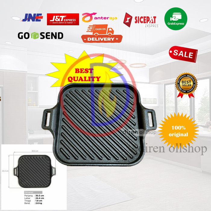 Terlaris Giza Grill Pan/ Wajan Panggangan Cast Iron / Grill Pan Bbq Promo Terbaru