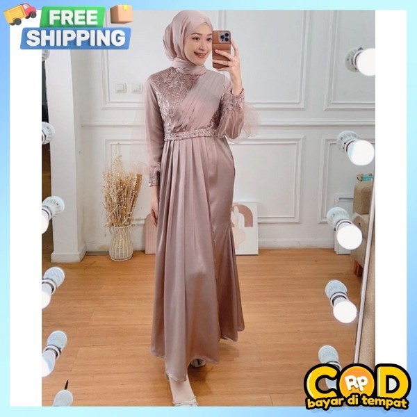 Gsmia Mewah Busui Gamis Wanita Syar'I Dress Gamia Elegan Maxi Trend Busana Muslim Gamis Jumbo Cantik