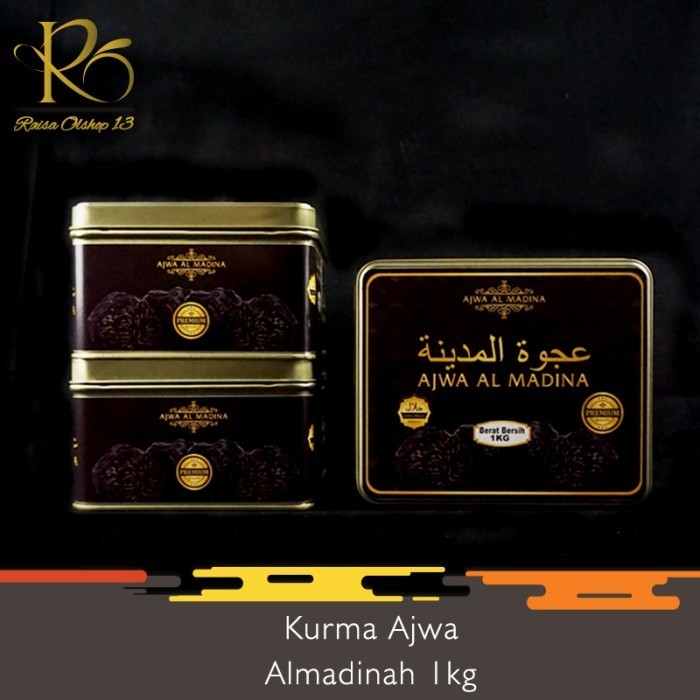 Kurma - Kurma Ajwa Kaleng 1Kg Ajwa Al Madina Ajwa Kemasan Exclusive Ori