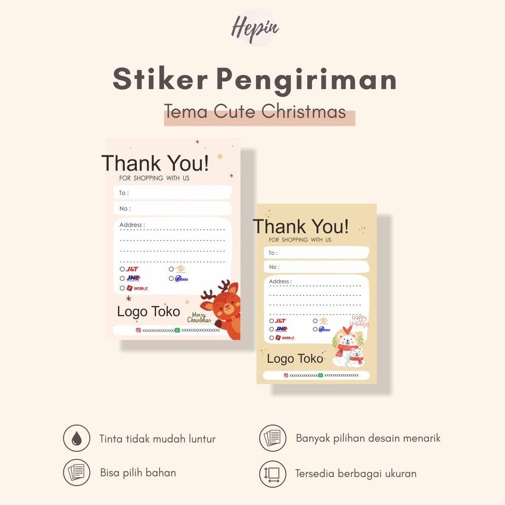 

Stiker Label Pengiriman CUTE CHRISTMAS Olshop - Paket Olshop Online Shop Natal