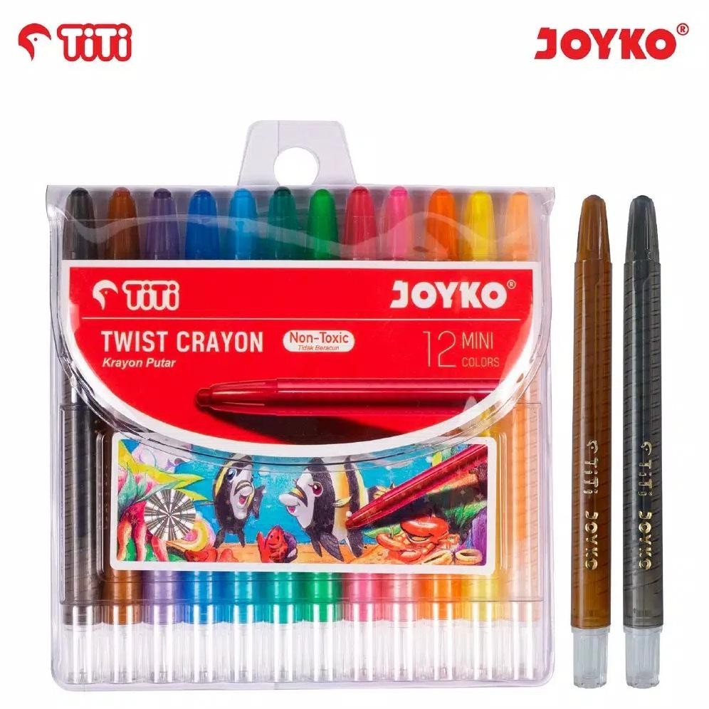 

TWIST CRAYON PUTAR JOYKO TITI TWCR-12MINI 12 Warna Colors TWCR 12 MINI PASTEL KRAYON TIDAK BERACUN
