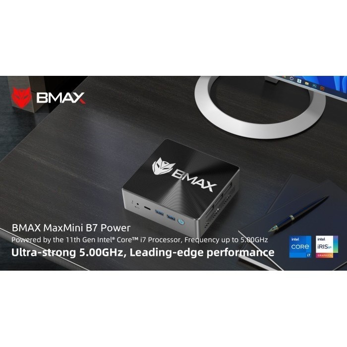 MINI PC BMAX B7 Power Intel i7 11390H 16/512GB NVMe 4K Windows 11 Pro