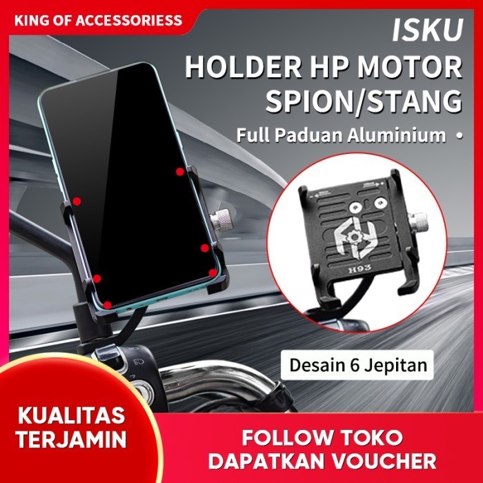 Logam berat full besi Spion Holder Stand phone Mount Holder Motor NEW