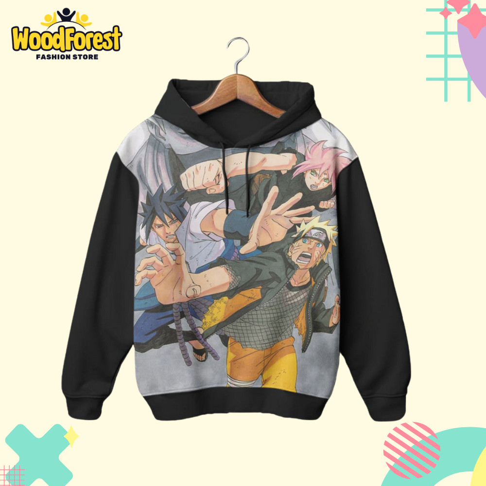 Hoodie Anak Anime Naruto v10 Jaket Naruto Anak 3D Printing Untuk Umur 1-12 Tahun