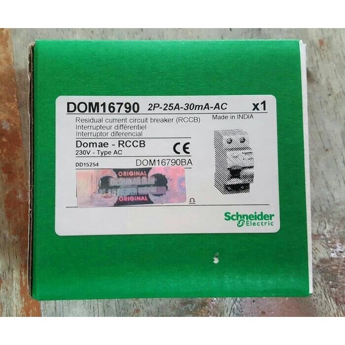 SCHNEIDER RCCB/ELCB 2PHASE 25A/ELCB DOMAE 2P25A 30MA SCHNEIDER