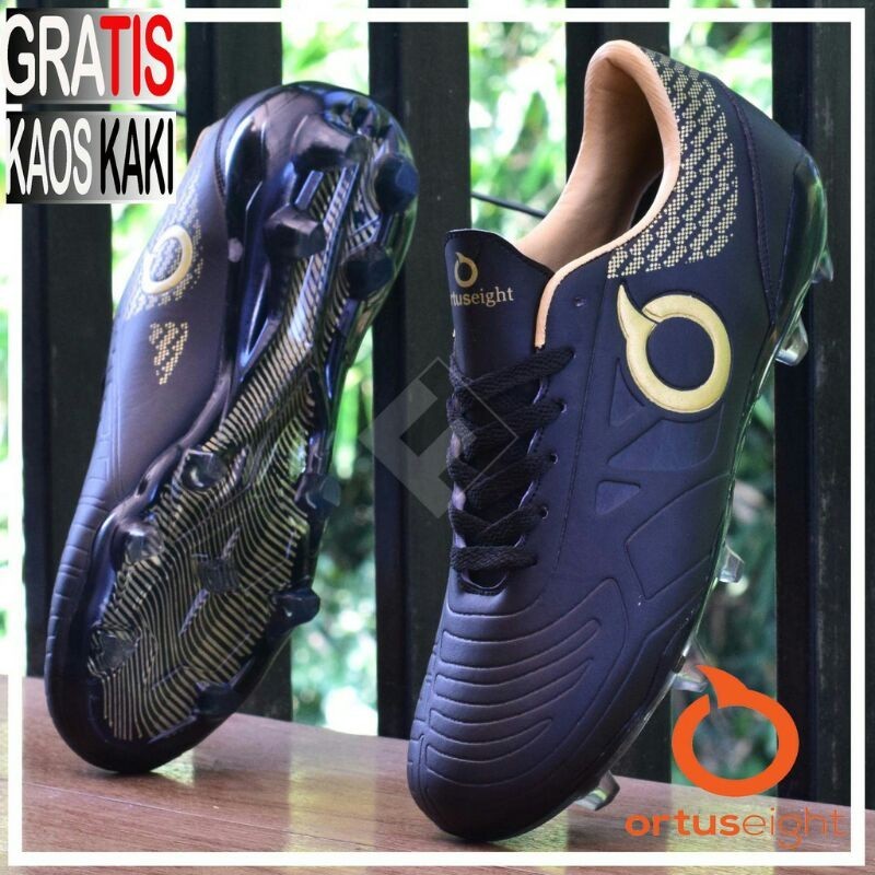 [ONLINE EXCLUSIVE] Jr - Sepatu Ortus Soccer Bola Ortus Hitam Ringan Original 38-44