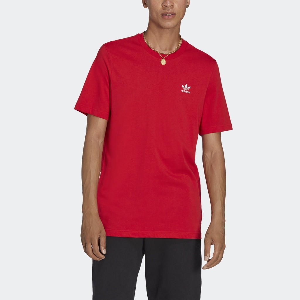 adidas ORIGINALS T-Shirt Trefoil Essentials Pria Merah IA4869