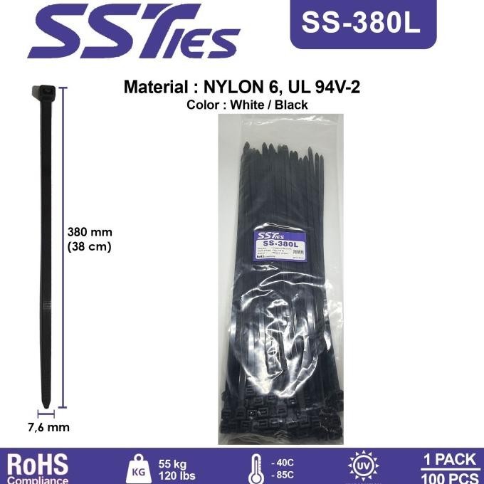 

Sst / Ss-380L / Ss380L Kabel Ties / Cabel Ties 380X7.6Mm Ssties Kualitas Premium