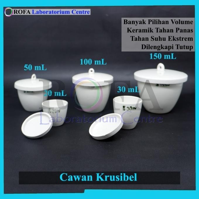 Hot - Cawan Krusibel / Porselen Krusibel / Crucible Cup / Crucible Porcelain - 20 mL .,