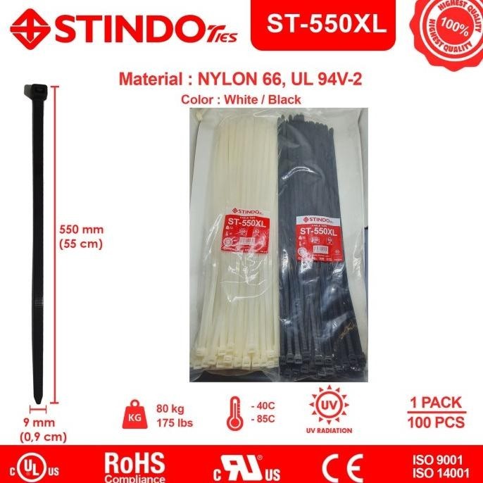 

Kabel Ties 55Cm 550X9Mm St550Xl Cable Tie Insulock Tis Nylon Stindo Kualitas Premium