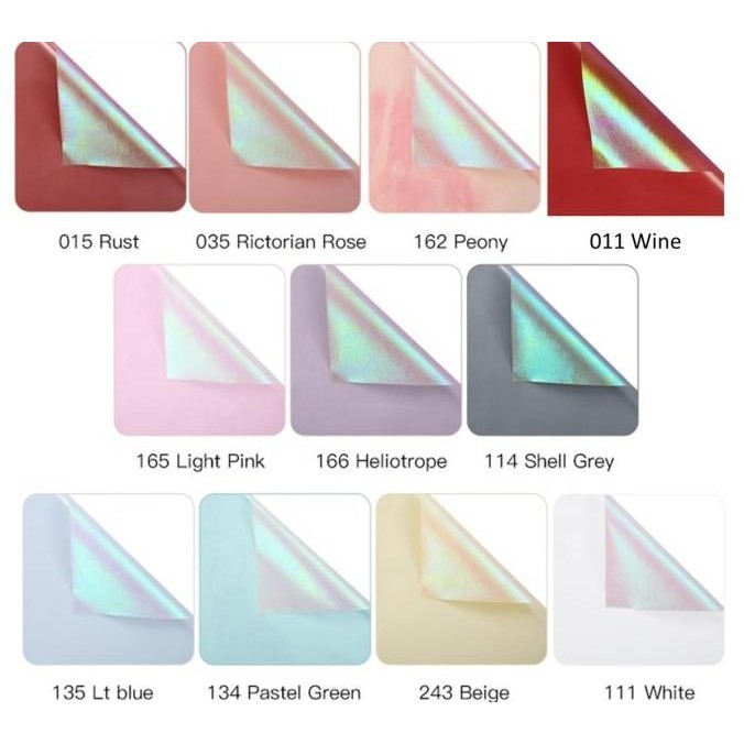 

Baru Kertas Bunga Wrapping Paper (PACK) - Bicolor Holographic Cellophane - 011 WINE