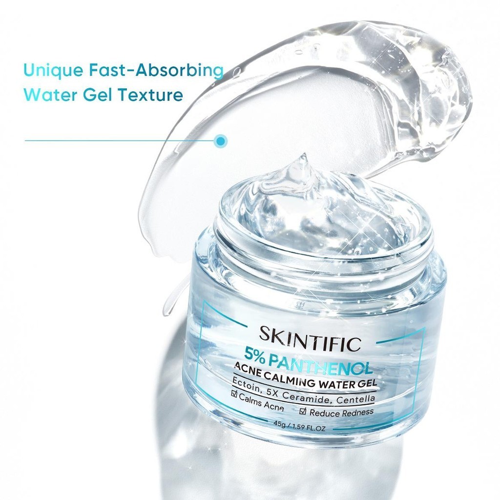 Terbaru Bpom Skintific 5% Panthenol Acne Calming Water Gel 45G Krim Jerawat Mengontrol Minyak Anti A