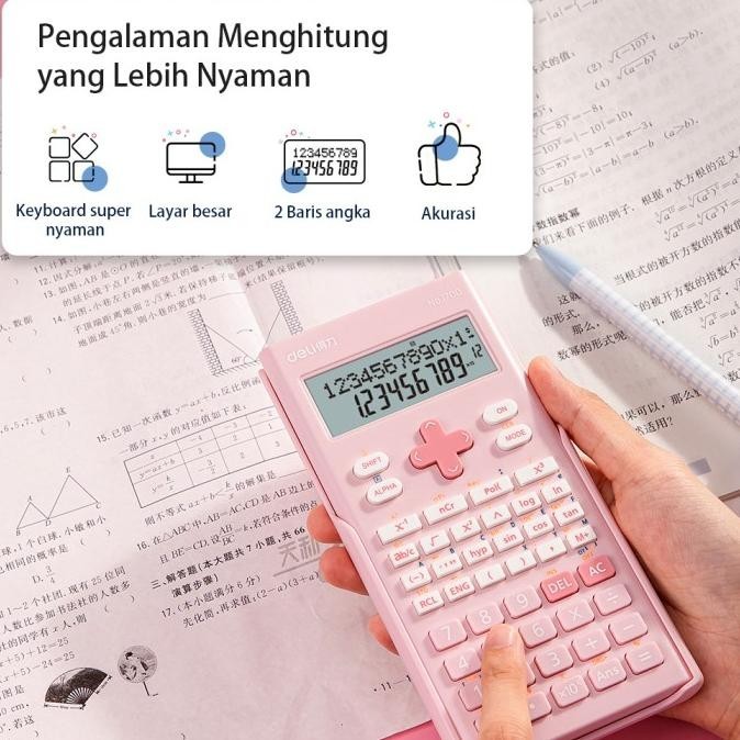 

Special - Deli Scientific Calculator/ Kalkulator Ilmiah 12 Digit 240 Fungsi 1700 - Biru Muda !!