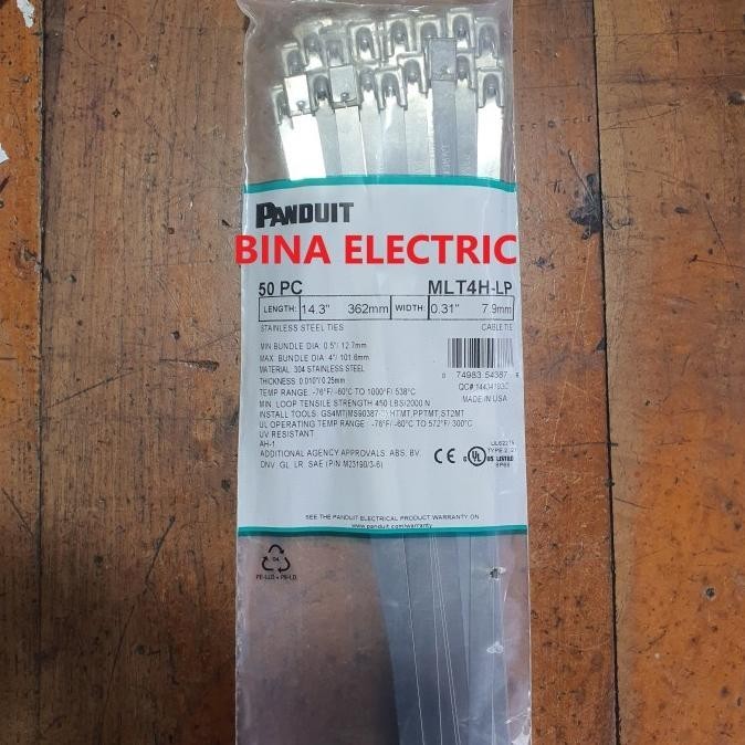 

Kabel Ties Stainless Panduit Mlt4H-Lp 7.9X360Mm Ties Stainless 36Cm Kualitas Premium