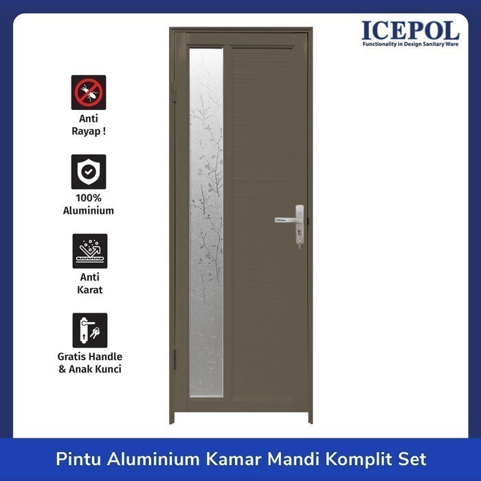 Terlaris Pintu Alumunium IC008B Kamar Mandi Kusen Pintu