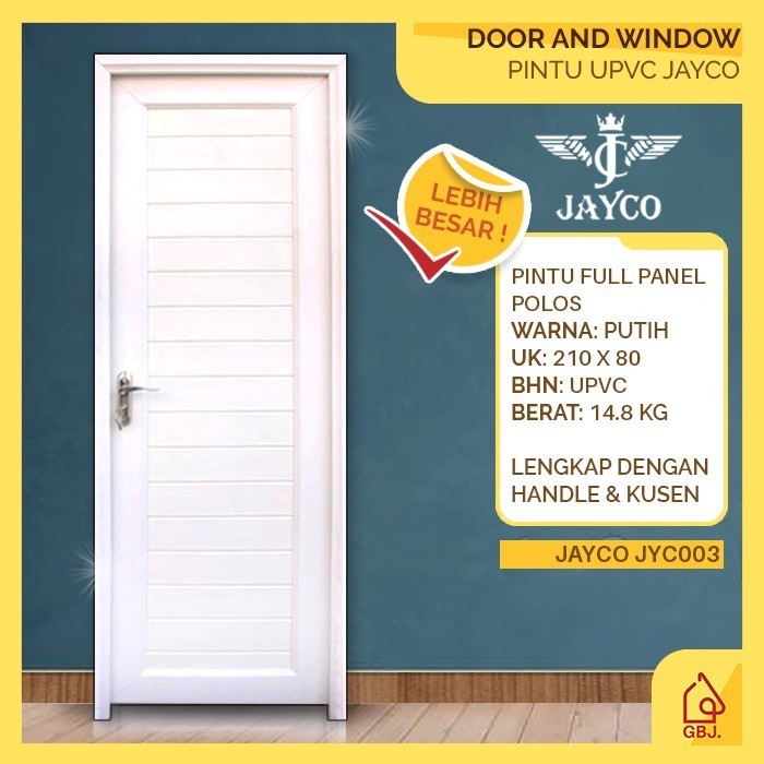 Terlaris PINTU UPVC 210 X 80 JAYCO + KUSEN + HANDLE PINTU / PINTU RUMAH KANTOR