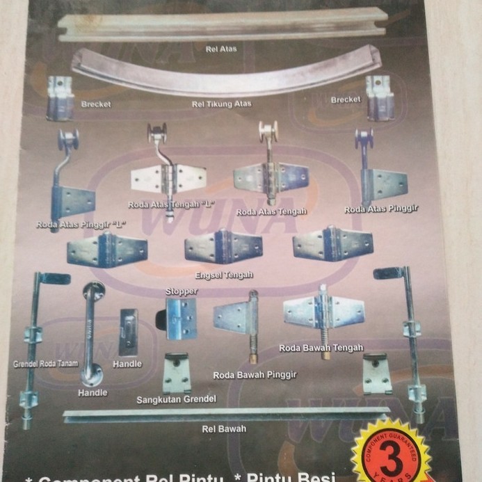 Terlaris Paket komplit rel pintu garasi WUNA 5 pintu tikung