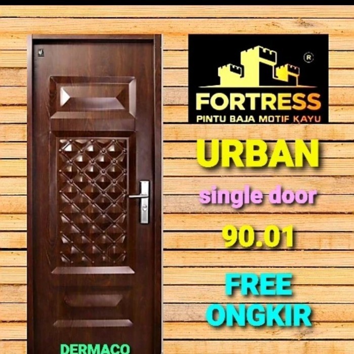 Terlaris PINTU BAJA MOTIF KAYU 90 CM / PINTU BAJA FORTRESS URBAN 90.01